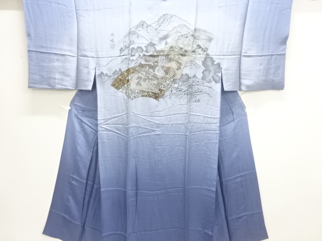 JAPANESE KIMONO / ANTIQUE MENS JUBAN / SILK / SCENERY